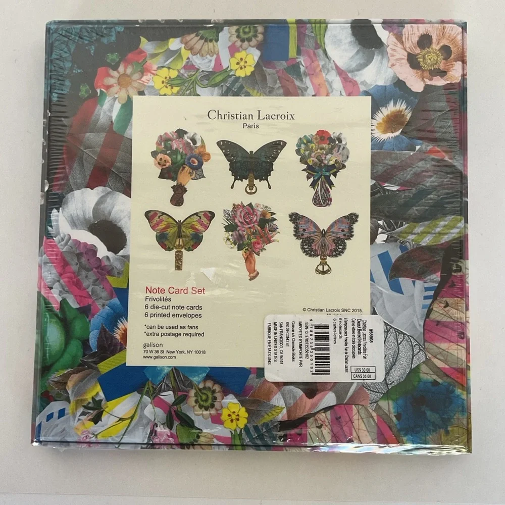 Christian Lacroix Frivolites Fan Diecut Boxed Notecards NWT